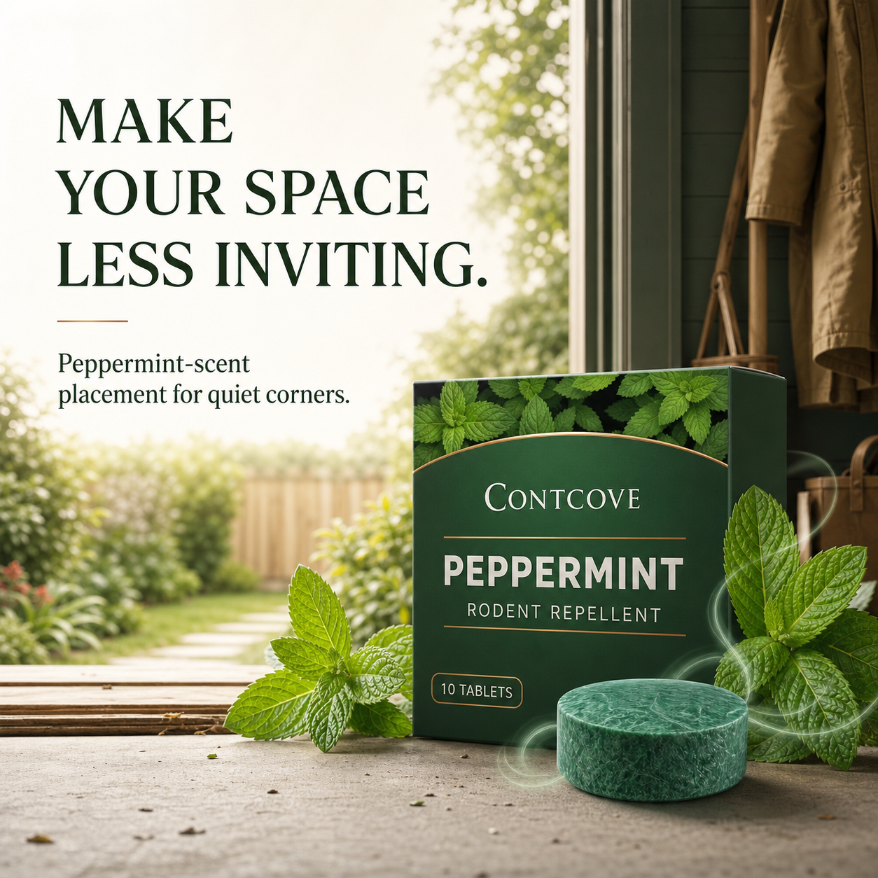 CONTCOVE peppermint rodent repellent 10-tablet hero