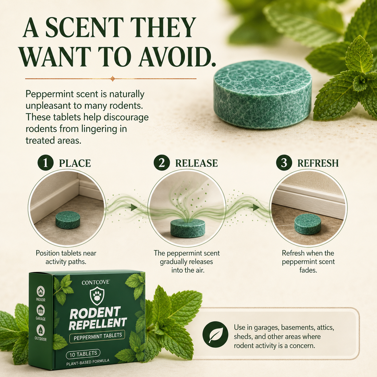 How peppermint-scent rodent deterrent tablets work