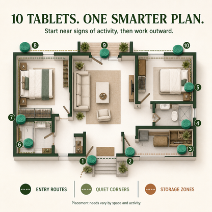 Ten-tablet whole-home placement planning diagram