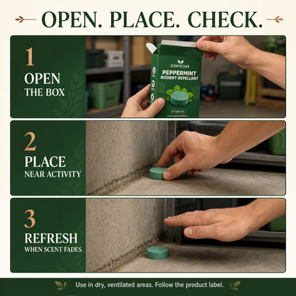 Open place and check three-step tablet usage guide