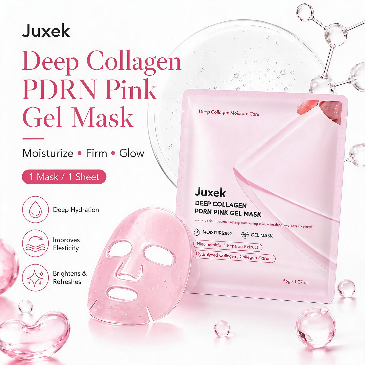 ✨ Juxek Deep Collagen PDRN Pink Gel Mask – Hydrating, Firming & Radiance Care 💗