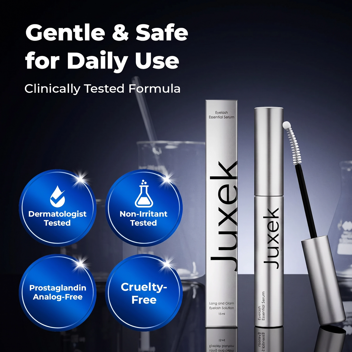 ✨Buy 2 Get 1 Free - Juxek™ Eyelash Growth Serum - Safe & Gentle Lashes Care, Fuller, Thicker in 2 Weeks, Non-Prostaglandin