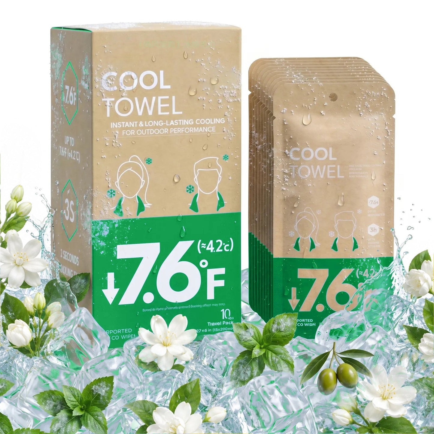 ✨Buy 2 Get 1 Free - 🧊Instant Cooling Body Wipes – Fast Cooling Relief | 10 Wipes Per Pack