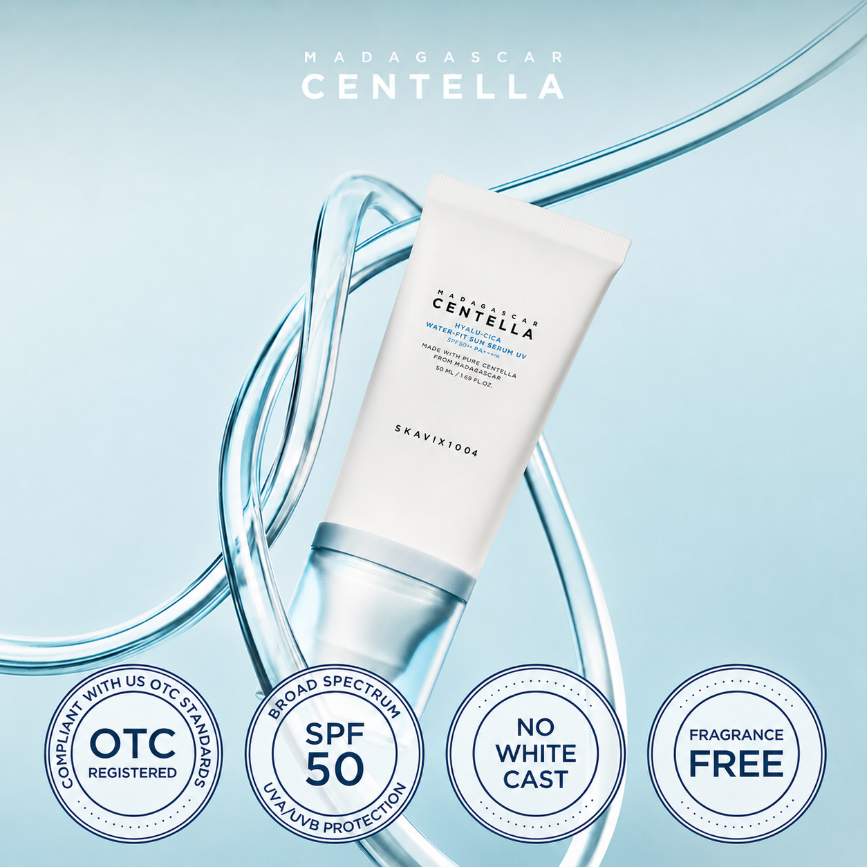 ⏰Limited Time Offer: Buy 1 Get 1 FREE - Hyalu-Cica Water-Fit Sun Serum UV - Daily Use, Korean Sunscreen, Sunscreen for Sensitive Skin