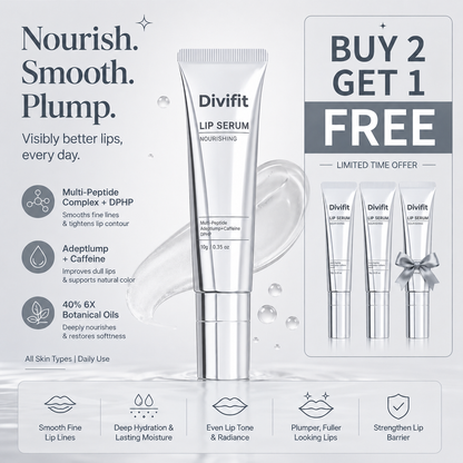 ✨Buy 2 Get 1 Free - 💧Divifit Peptide Lip Renewal Serum – Lip Repair & Hydration Treatment for Lip Lines, Uneven Tone & Dry Lips