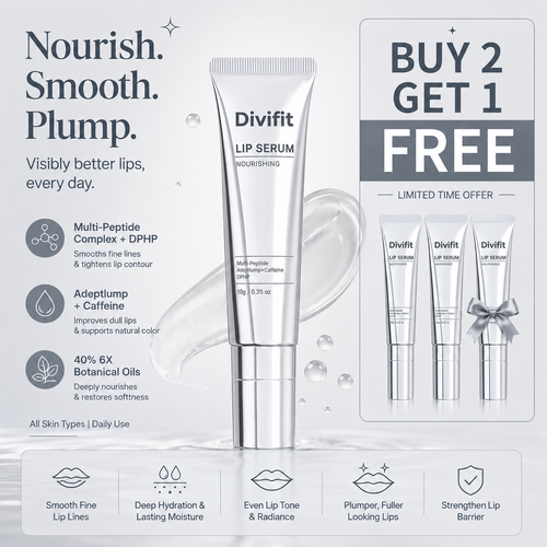 ✨Buy 2 Get 1 Free - 💧Divifit Peptide Lip Renewal Serum – Lip Repair & Hydration Treatment for Lip Lines, Uneven Tone & Dry Lips