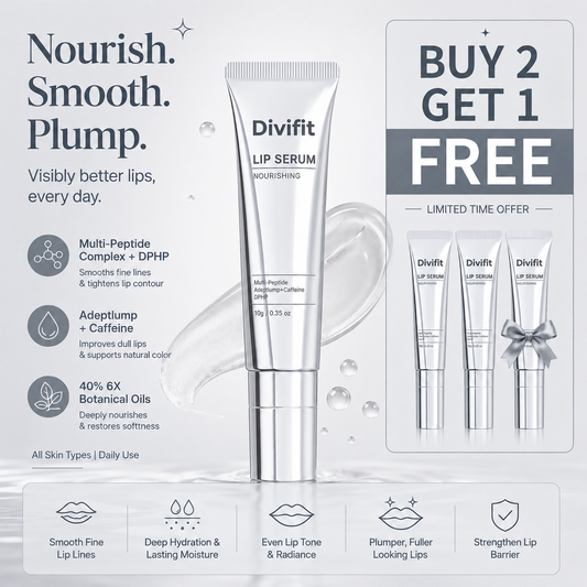 ✨Buy 2 Get 1 Free - 💧Divifit Peptide Lip Renewal Serum – Lip Repair & Hydration Treatment for Lip Lines, Uneven Tone & Dry Lips
