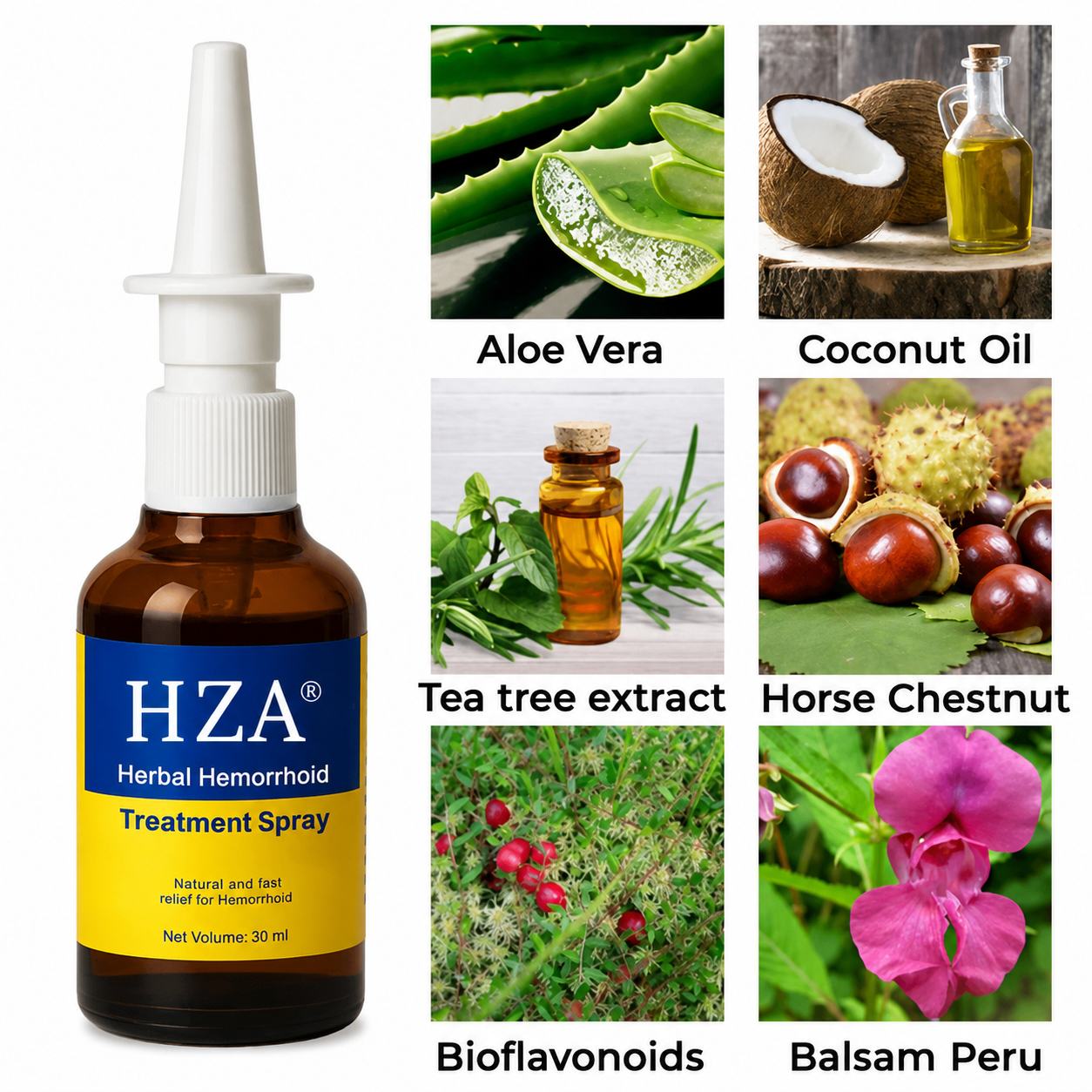 HZA Herbal Hemorrhoid Treatment Anal Spray Pro