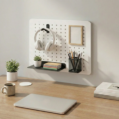 Metal Desktop Pegboard Organizer Set